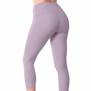 Yogalicious High Rise Crop Leggings in Plum Frost